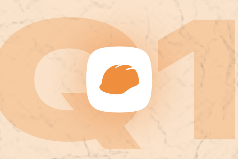 Q1 quarterly update Raken logo.