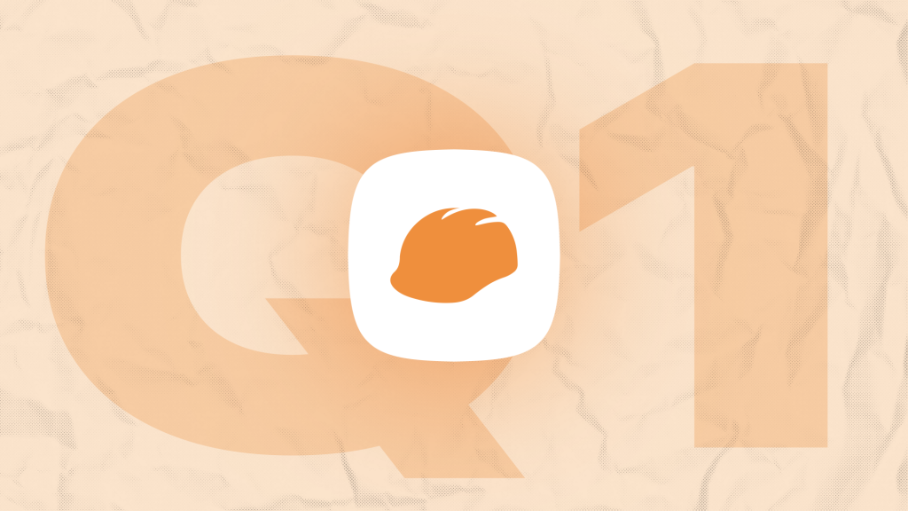 Q1 quarterly update Raken logo.